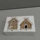 Braxio Indoor Christmas Decorations Gingerbread House Kit 2PCS with LED Light - 3 Inch Miniature Resin Houses for Indoor Home Decor, Family Room Aesthetic