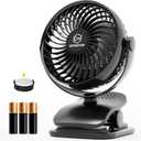 Shinebella AA Battery Powered Clip on Fan with 4-Speed, 5 Small Desk Fan with Aroma Function, USB Powered, 360Rotation, Ultra Quiet, for Golf Cart, Stroller, Bedroom,Car(Batteries Not Included) (Black)