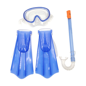 Speedo Unisex Child Aqua Quest Swim Mask Snorkel & Fins Blue Shoe Size 12-2