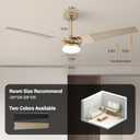 Ceiling Fan with Lights and Remote, 3 Blade App Control Timer Reversible Stepless Brightness and Color Temperature Outdoor Wood Ceiling Fan with Lights (Gold, 60 I)