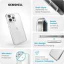Speck Clear iPhone 15 Pro Max Case - Slim, Drop Protection - Scratch Resistant, Anti-Yellowing, 6.7 Inch Phone Case - GemShell Clear