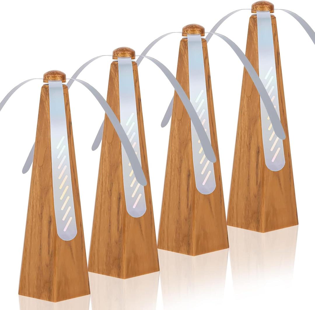 Yoiemivy Portable Fly Fans for Tables to Keep Your Food/Meal Clean for Outdoor, Indoor, Picnic, Dinner and Classroom, Wood Grain, 4 Pack