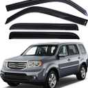 Original 4pcs Rain Guards Set, Outside Mount Window Shade Deflectors, Side Window Visors Compatible with 2009-2015 Pilot |94084|