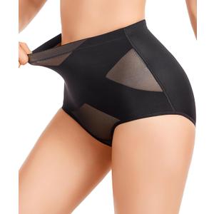 Tummy Control Shapewear Panties for Women Body Shaping Briefs Compression Underwear Seamless Shapewear Panty Girdle (Large, Cross Black)