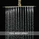 Brushed Gold Shower System Bathroom 16 Inch Rain Shower Head Ceiling Mount with Handheld Luxury High Pressure Shower Combo Set Shower Faucet Rough-in Valve Body and Trim Kit