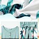 PATPAT Family Matching Outfits Short Sleeve Mommy and Me Outfits Belted Dresses and Casual T-Shirts Matching Sets (Small, Celadon)