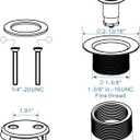 Black Tub Drain Tip-Toe Tub Trim Set Conversion Kit Assembly, Hidrop Bathtub Drain Replacement Trim Kit with 2-Hole Overflow Faceplate and Universal Fine/Coarse Thread, Matte Black