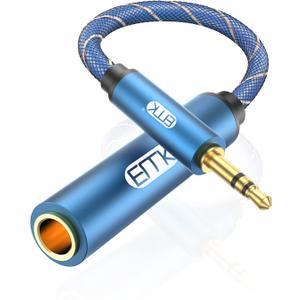 EMK 1/4 to 3.5mm Adapter, 1/4" Female to 1/8" Male Stereo Audio Adapter for Speaker, Amplifiers, Guitar, Home Theater Devices, Laptop, Headphones (6.6FT/2M)