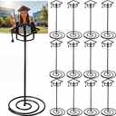 12 Pcs Graduation Cap Photo Holder Centerpieces for Table - 8.7 Inch Black Wire Table Number Stands & Picture Display Clips - Class of 2026 Grad Party Supplies Decorations