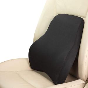 Ergocar Posture Therapy Memory Foam Lumbar Cushion & Neck Pillow - Breathable 3D Mesh Cover Back Support Cushion, Lumbar Support Pillow, Back Cushion for Home, Office, Car, Travel - Black