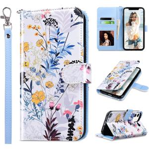 ULAK Compatible with iPhone 11 Wallet Case for Women, Premium PU Leather Flip Cover with Card Holders, Kickstand Feature Folio Purse Case for iPhone 11 6.1 Inch, Tropical Forest
