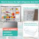 HRF266N6CSE1 Door shelf, Compatible with Hisense Refrigerator Door Bin Right and Left HFR266N6CSE, RF26N1ASE, HRF266N6CSE. for Hisense Upper Door Shelf Right HRF254N6TSE, HRF254N6DSE. part: K4088543.