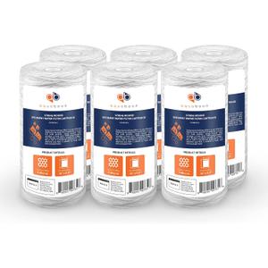 Aquaboon 5 Micron 10 x 4.5 String Wound Water Filter Cartridge 6-Pack