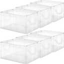 6 Pack Storage Baskets for Shelves, Closet Storage Bins Shelves Decorative Collapsible Baskets with Handles Clear Plastic Closet Organizers for Organizing Shelves Wardrobe Office Clothing Books