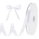 woric White Ribbon 3/8 Inch 120 Yards Thin Ribbon White Satin Ribbons for Hair Gift Wrapping Bow Making Gift Bags Jewelry Beaded String Balloon Sewing Cards DIY Crafts Easter Decorations