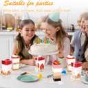 Mwellewm 240 Pcs Dessert Cups with Spoons 120 Pcs 3 OZ Mini Clear Plastic Desert Parfait Cup 120 Pc Spoons for Party Small Square Serving Wine Shot Disposable Fruit Ice Cream Mousse Appetizer Bowl