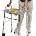 Bluestone Walker Tray Table with 2 Cup Holders, Gray
