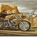 LVUPIIG Ghost-Rider Motorcycle Rider Poster Decorative Painting Canvas Wall Art Living Room Posters Bedroom Painting 16x24inch (40x60cm)