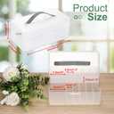 JUXYES 2-Tiers Bandages Carry Storage Box With Handle Lid - Transparent Portable Bandages Storage Bin With Lifting Divided Tray - Plastic Storage Container for School, Office, Travel Use Supplies
