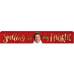 Spoontiques Elf Smiling Long Wood Sign