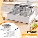 ADWAN Commercial Deep Fryer 20L /21.1QT, Electric Fryer Dual-Tank Fryer