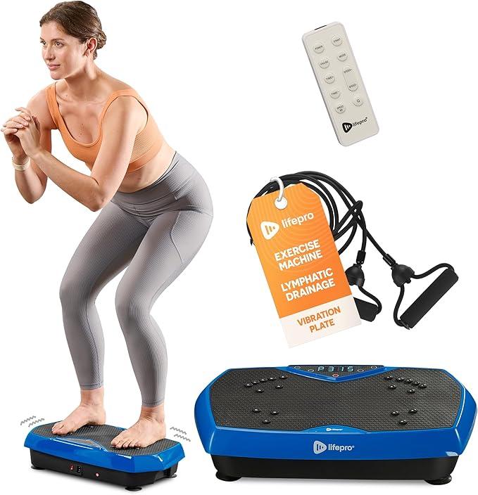 Lifepro Vibration Plate Exercise Machine with Magnetic Acupoints - Full Body Vibration Platform for Beginners and Recovery - Ideal Lymphatic Drainage Massager for Muscle Toning and Overall Fitness