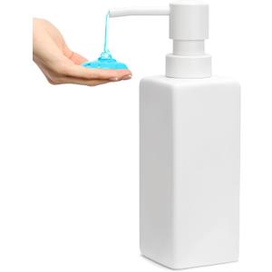 Ceramic White Soap Dispenser with Rust-Proof Plastic Pump for Bathroom 10oz Liquid Hand Soap Dispenser for Kitchen (1pcs)