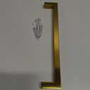 Amerdeco 10 Pack Brushed Gold Cabinet Pulls 8 Inch(204mm) Hole Centers Kitchen Cabinet Handles Cabinet Hardware Cupboard Handles Square Drawer Pulls SH0004