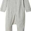 GAP Baby Girls' Two Way Zip Footed One-piece Outfit (3-6 Months, Grey)