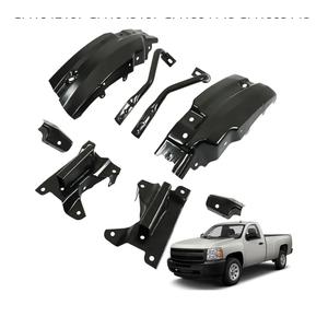 munirater 8Pcs Front Bumper Brace Bracket Steel Black Replacement for 2007-2013 Silverado 1500 GM1066180 GM1067180 GM1066179 GM1067179 GM1042107 GM1043107 GM1004148 GM1005148