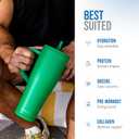 Ice Shaker 40 oz Tumbler with Handle and Straw | 40oz Green | Cold for 30+ Hours | 2-in-1 Tumbler Shaker Bottle | Odor-Free 40 ounce Bottle for Water, Protein Shakes, Smoothies, Cocktails