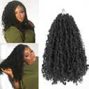 Yanky Twist Crochet Hair 16 Inch 9 Packs Pre Looped Mini Twist Yankee Twist Micro Yaki Twist Synthetic Curly Crochet Hair Extensions For Black Women (1B, 16 Inch)
