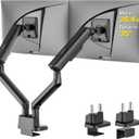 monTEK Dual Monitor Arm, Mechanical Spring Monitor Arm for 17-35" Screens, Adjustable Monitor Desk Mount Each Holds up to 26.4 lbs with C Clamp/Grommet Desk Mount, VESA 75/100mm