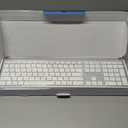 Wireless Keyboard and Mouse, Vssoplor 2.4GHz Rechargeable Compact Quiet Full-Size Keyboard and Mouse Combo with Nano USB Receiver for Windows, Laptop, PC, Notebook-White Silver