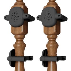 Upgrade 2 Pcs Baby Gate Banister Adapter NoDrill Stair Railing Mount, Fits 23.5 Round/Square Posts, Compatible with Baby & Pet Safety Gates (Black, Standard-B)