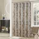 Palermo Farmhouse Khaki Classic Polyester Waterproof Fabric Paisley Vintage Printed Decorative Taupe Shower Curtain for Bathroom,72" W x Extra High 78" L