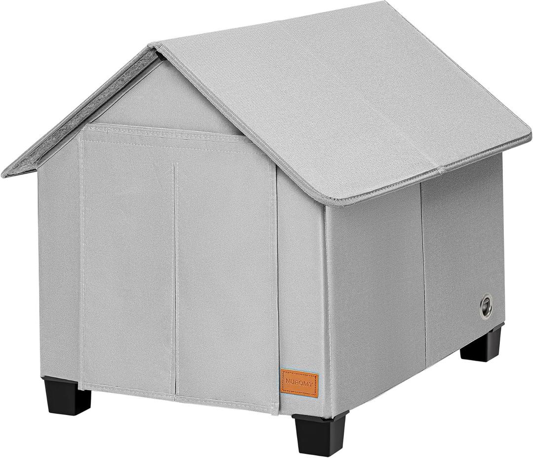 Insulated Dog House Outdoor with Warm Mat and Elevated Feet,Weatherproof Dog Bed House for Medium Size Dog and Multiple Large Cat,Max Pets Size 20.8 X 13.7 Inches