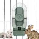 28oz Hanging Automatic Water DispenserRabbit Water Bottle,Bunny Guinea Pig Ferret Water Bowl for Cage,Suitable for Small Animal Puppies(Cage Grid Spacing Over 1.2'') (Green)