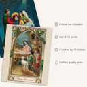 12Pcs Christmas Wall Art Prints Vintage Aesthetic Art Posters Jesus Holy Night Xmas Pictures Room Decor for Winter Gallery Living Room Bathroom Wall Decor(UNFRAMED, 8 x 10inch)