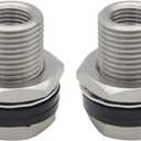 Stainless Steel Bulkhead Fitting 1/4" NPT Female Bulked Coupler Thru-bulk Tank Fitting Connector 1-1/2" Length (pack of 2)
