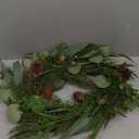 Pre Lit Christmas Wreath for Front Door Lighted Green Wreath Decorated with Pine Cones,Berry Clusters, Abundant Fit Branches 18” Christmas Wreaths for Windows Winter Wreath Hanging Wall Decor