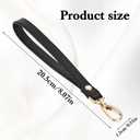 Leather Wristlet Strap, Wrist Lanyard Hand Strap Replacement for Wallet Purse Clutch Pouch Phone ID Badge, Gold Buckle
