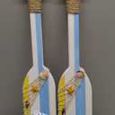 2 Pack 19.8 Inch Nautical Wooden Double Oar Decor with Rope Nautical Oar Paddles Wall Decor Door Hanging Ornament Beach Theme Home Decorationyellow