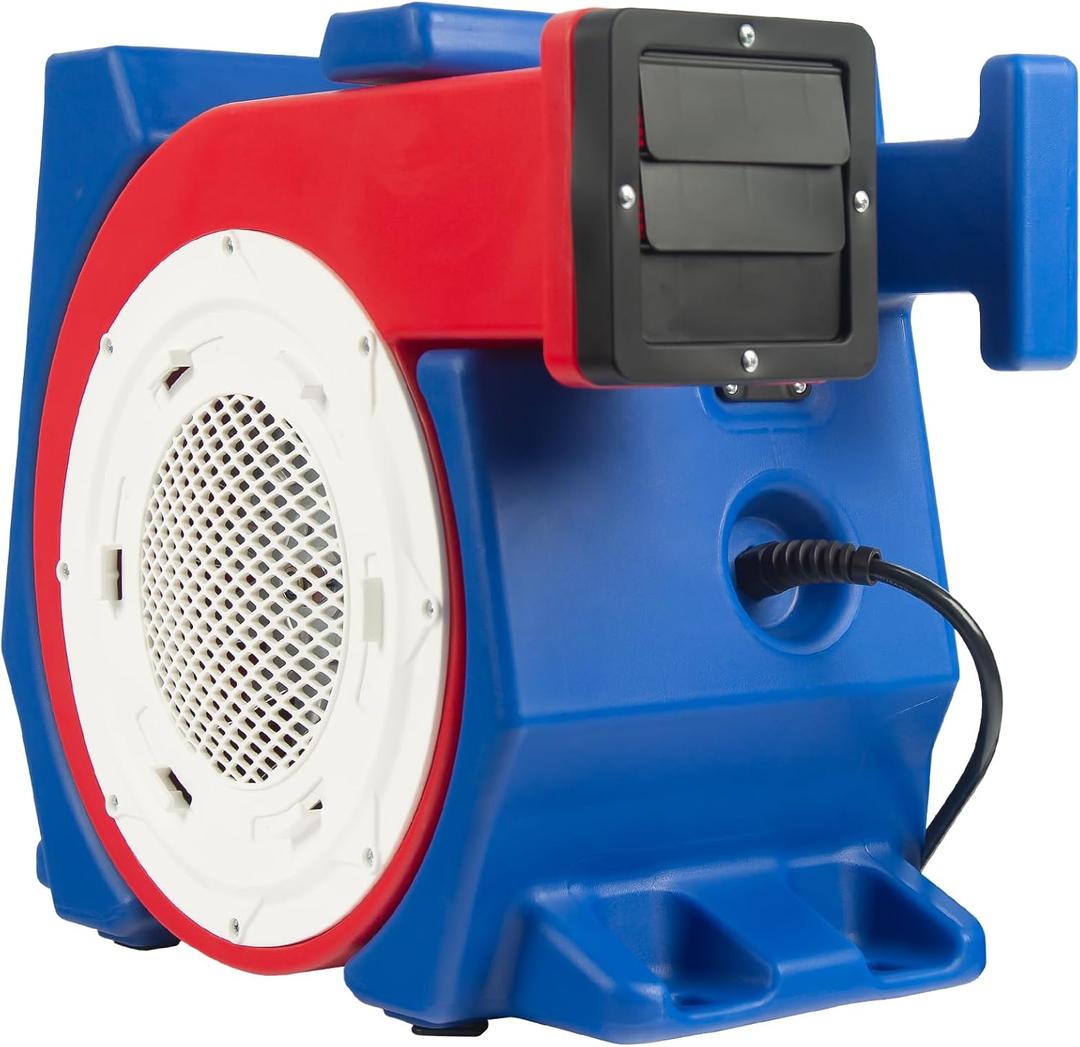 Commercial-Grade 1.5HP Air Blower Fan for Inflatable Products, Recommended for Bounce Houses, Decorations, Jumpers, Tents, Paint Booths, Arches, Slides