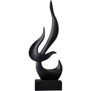Dosker Flame Sculptures Home Decor, Abstract Statues Shelf Decor, Table Decor, Desk Decor for Living Room Office, Kitchen (Black)