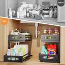 Under Sink Organizer, 2 Tier Under Sink Organizers and Storage, Adjustable Height, Slide out Metal Cabinet Organizers, Pull out Cabinet Storage Drawer Shelf for Kitchen Bathroom (Black, 1 Pack)
