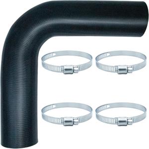 Gasoline Fuel Filler Neck Hose 2 inches Inside 90 degree (2" ID 15 7/8" Long) with 4 Hose Clamps Reinforced Gas tank