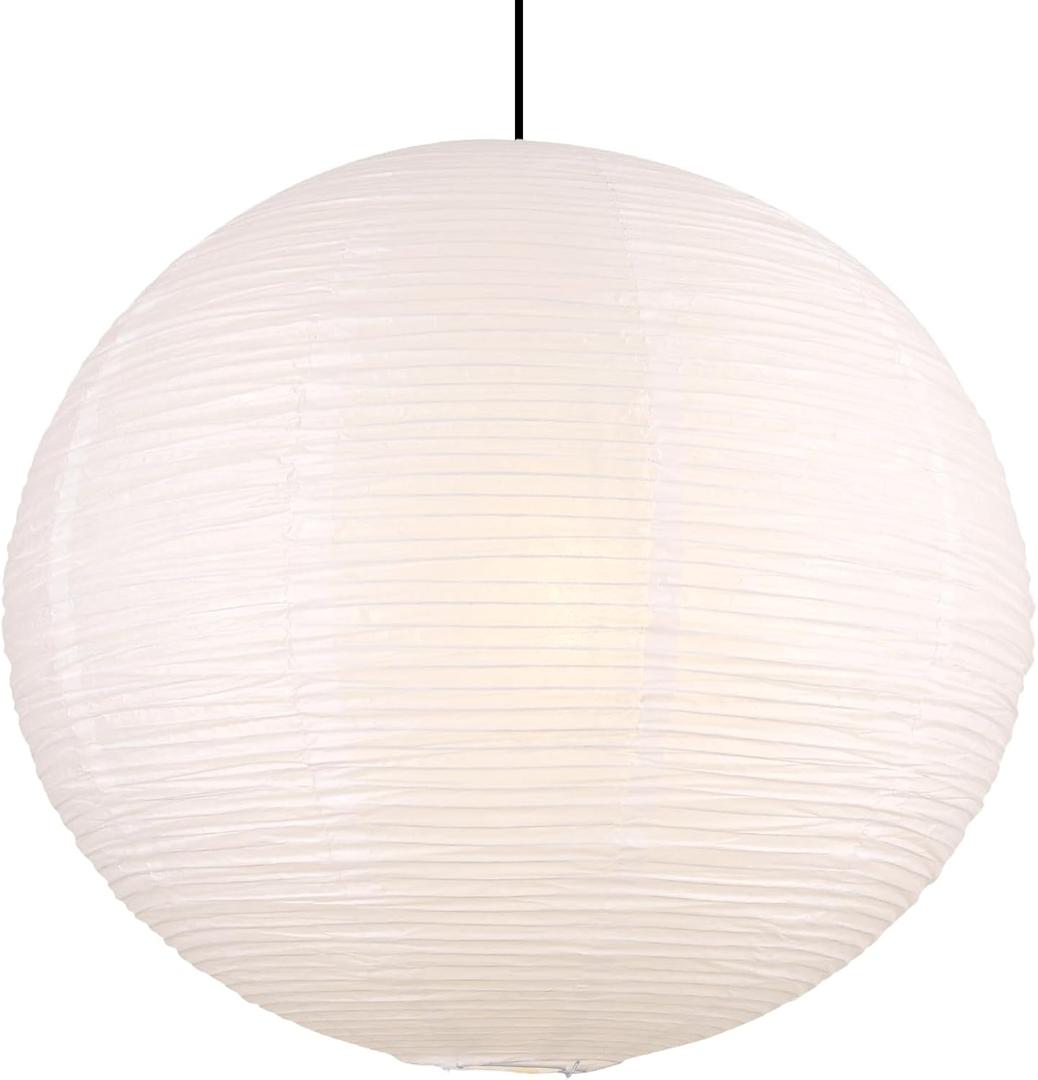 White Paper Lamp Shade, 20''x20'' Large Chinses Paper Lantern Pendant Light Shade,Round Lampshade Home Decor Ceiling Lampshade, Foldable Lampshade