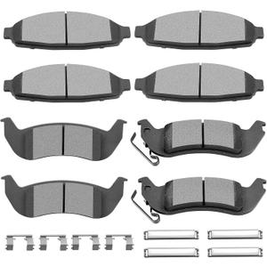 SCITOO Brake Pads Kits Front Semi-Metal Rear Ceramic 8pcs Fit for 2003-2011 for Ford Crown Victoria,2003-2011 for Lincoln Town Car,2003-2011 for Mercury Grand Marquis,2003-2004 for Mercury Marauder