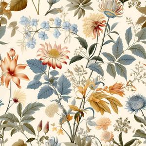 Peel and Stick Colorful Moody Vintage Contact Paper Removable Botanical Leaf Floral Wallpaper 17.7" x 118.11" Wall Paper Self Adhesive for Classroom Bedroom Laundry Room Bathroom